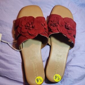 Elegant Red Floral Sandals